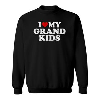 I Love My Grandkids - Red Heart Sweatshirt - Thegiftio