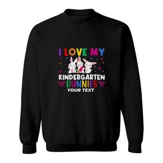 I Love My Kindergarten Bunnies Teacher Easter Bunny Sweatshirt | Mazezy