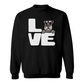 I Love My Miniature Schnauzer Dog Lover Sweatshirt | Mazezy