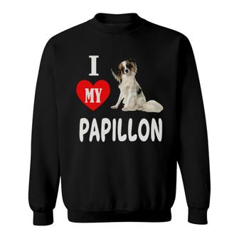 I Love My Papillon Small Dog Pet Animal Sweatshirt | Mazezy
