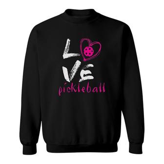 I Love Pickleball Funny Pickle Ball Sweatshirt | Mazezy