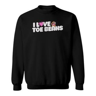 I Love Toe Beans Funny Cat People Gifts Sweatshirt | Mazezy