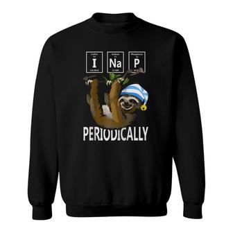 I Nap Periodically Funny Science Sloths Lovers Raglan Baseball Tee Sweatshirt | Mazezy