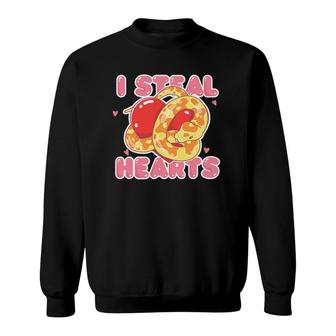 I Steal Hearts Ball Python Snake Sweatshirt | Mazezy UK