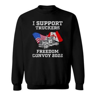 I Support Truckers Freedom Convoy 2022 Usa And Canada Sweatshirt | Mazezy