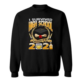 I Survived High School Class Of 2021 Funny Graduate Student Sweatshirt | Mazezy