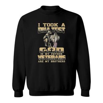 I Took A Dna Test God Is My Father Veterans On Back Sweatshirt | Mazezy