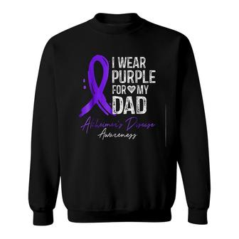 I Wear Purple For My Dad Awareness Sweatshirt | Mazezy