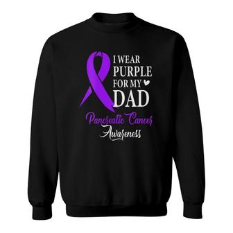 I Wear Purple For My Dad Tee Pancreatic Cancer Awareness Sweatshirt | Mazezy