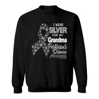I Wear Silver For My Grandma -Parkinson Disease Awareness Sweatshirt - Thegiftio UK