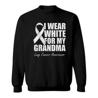 I Wear White For My Grandma Awareness Sweatshirt | Mazezy