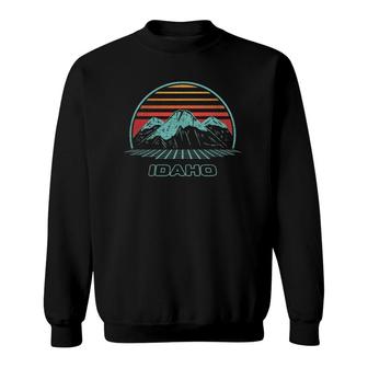 Idaho Retro Mountain Hiking 80S Style Sweatshirt | Mazezy