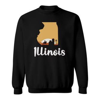 Illinois Horse Riding Cowboy Barn Rodeo Illinois Souvenirs Sweatshirt | Mazezy