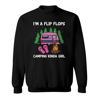 I'm A Flip Flops Camping Kinda Girl Cute Campers Gifts Women Sweatshirt | Mazezy