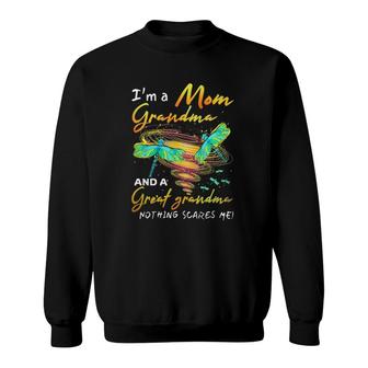 I'm A Mom Grandma And A Great Grandma Nothing Scares Me Cute Sweatshirt | Mazezy