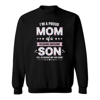 I'm A Proud Mom Gift From Son To Mom Funny Mother's Day Sweatshirt | Mazezy