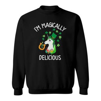 I'm Magically Delicious Funny Lepricorn St Patrick Day Sweatshirt | Mazezy