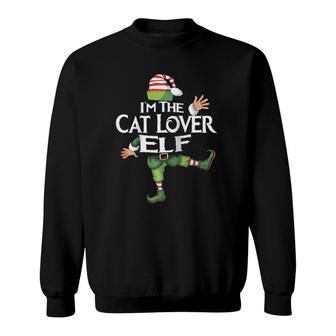 I'm The Cat Lover Elf Funny Family Matching Xmas Pet Owner Raglan Baseball Tee Sweatshirt | Mazezy