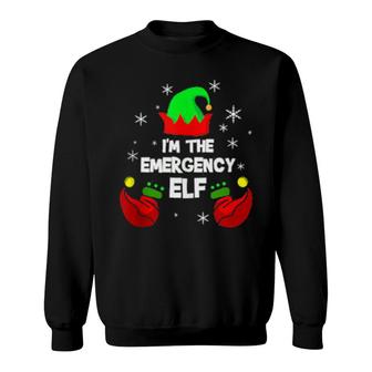 I'm The Emergency Elf Nurse Matching Christmas Pj Rn Sweatshirt | Mazezy