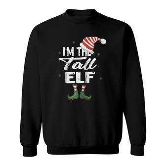 I'm The Tall Elf Christmas Eve Xmas Elf Squad Costume Raglan Baseball Tee Sweatshirt | Mazezy