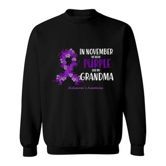 In November We Wear Purple For My Grandma Alzheimers Disease Sweatshirt | Mazezy
