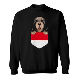 Indonesia Flag Otterhound Dog In Pocket Sweatshirt | Mazezy