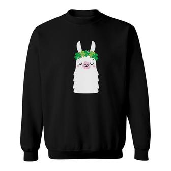 Instant Message Shamrock Crown Llama Sweatshirt | Mazezy