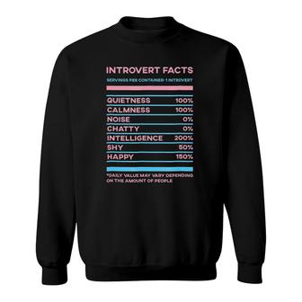 Introvert Facts Funny Witty Shy Awkward People Gift Sweatshirt | Mazezy