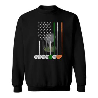 Irish American Flag Vintage Golf Flag St Patricks Day Sweatshirt | Mazezy