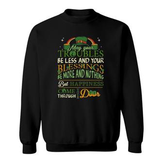 Irish Blessing St Patricks Day Leprechaun Rainbow Irish Gift Sweatshirt | Mazezy