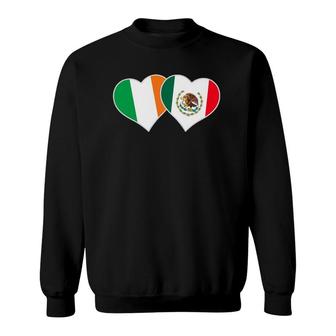 Irish Mexican Flag Heart Half Irish Half Mexican Sweatshirt | Mazezy