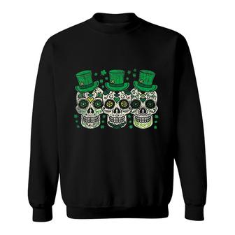 Irish Mexican Sugar Skull Leprechauns Cool St Patricks Day Sweatshirt - Thegiftio