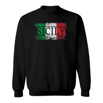 Italia Italian Flag I Vintage Sicily Italy Sweatshirt | Mazezy