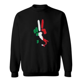 Italian Flag Italian Peace Design Sweatshirt | Mazezy