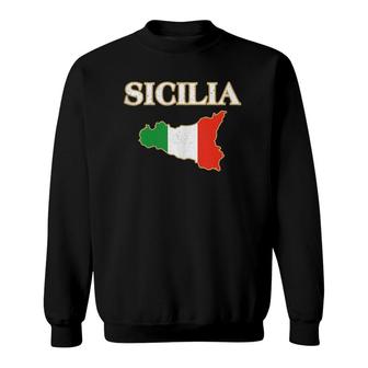 Italian Sicily Map Sicilia Sicilian Sweatshirt | Mazezy