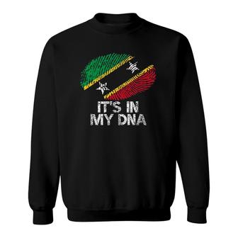 It's In My Dna Saint Kitts And Nevis Flag Fingerprint Sweatshirt | Mazezy