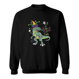 Its Mardi Grass Funny Dinosaur Sweatshirt | Mazezy