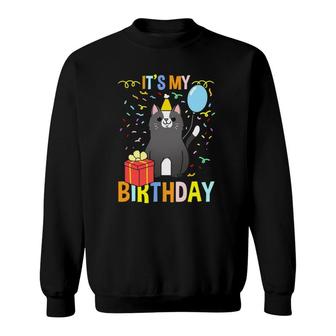 It's My Birthday Tuxedo Cat Sweatshirt | Mazezy
