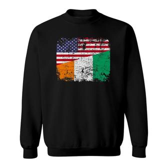 Ivorian Rootshalf American Flag Ivory Coast Sweatshirt | Mazezy