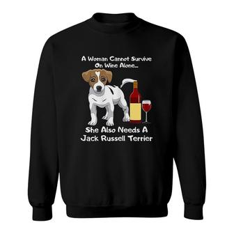 Jack Russell Terrier Parson Russell Wine Lover Gift Sweatshirt | Mazezy