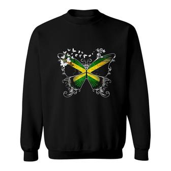 Jamaica Flag Butterfly Sweatshirt | Mazezy