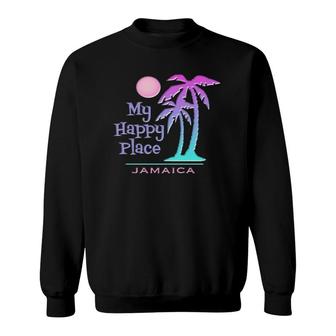 Jamaica Souvenir Palm Tree Happy Beach Sweatshirt | Mazezy