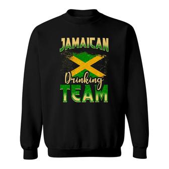 Jamaican Drinking Team Funny Beer Party Vintage Jamaica Flag Sweatshirt | Mazezy