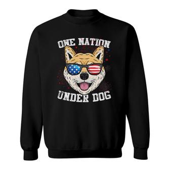 Japanese Spitz One Nation Under Dog 4Th Of July Funny Gift Sweatshirt | Mazezy UK