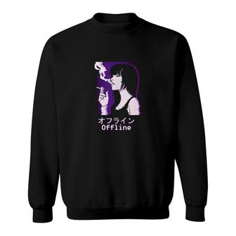 Japanese Vaporwave Aesthetic Egirl Eboy Offline Sad Anime Girl Sweatshirt - Thegiftio