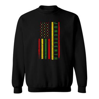 Juneteenth American Flag Emancipation Melanin Black Pride Sweatshirt | Mazezy