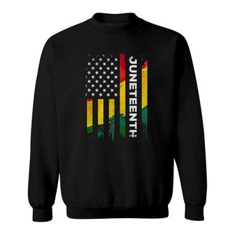 Juneteenth Freedom Day American Flag Black Pride Sweatshirt | Mazezy