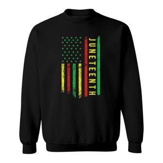Juneteenth In A Flag For Black History African American Flag Sweatshirt | Mazezy