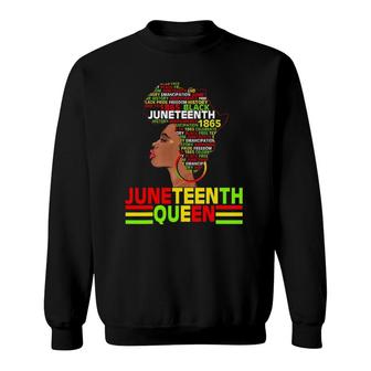 Juneteenth Queen 1865 Independence Black Women 4Th July Love Sweatshirt | Mazezy