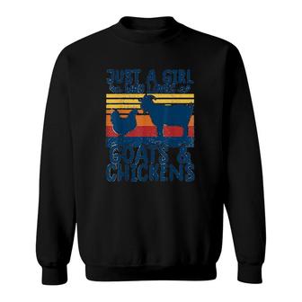Just A Girl Who Loves Chickens Goats Sweatshirt | Mazezy